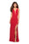 La Femme - Crisscross-Designed Racerback Long Gown 26997 In Red