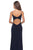 La Femme - 28079 Long Surplice High Slit Jersey Gown In Blue
