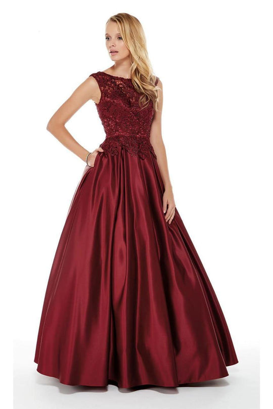 Alyce Paris - 27010 Beaded Lace Pleated Ballgown in Red