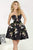 Tiffany Homecoming - Strapless Sweetheart Floral A-line Skirt 27103 in Black and Multi-Color