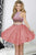 Tiffany Homecoming - 27015 Two-Piece Rhinestone-Accented High Jewel Dress In Pink and Multi-Color