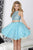 Tiffany Homecoming - 27015 Two-Piece Rhinestone-Accented High Jewel Dress In Blue and Multi-Color