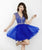 Tiffany Homecoming - 27019 Cap Sleeve Lattice Illusion A-line Dress In Blue