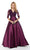 Lace V-neck Mikado Ballgown in Purple