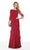 Bateau Layered Chiffon Trumpet Dress in Red