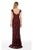 Scalloped Lace Sheath Evening Dress in Red