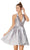 Alyce Paris Lace Deep V-neck A-line Cocktail Dress 3771 - 1 pc Silver In Size 2 Available in Silver