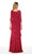 Bateau Layered Chiffon Trumpet Dress in Red