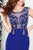 Tiffany Homecoming - 27047 Beaded Cap Sleeves Jersey Sheath Cocktail Dress in Blue