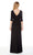 Ruched V-neck Jersey Sheath Dress in Black