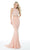 Two Piece Fitted High Halter Mermaid Gown in Pink