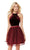 Alyce Paris Two Piece Halter A-Line Cocktail Dress 3819 In Red