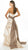 Alexia Designs - 2706 Strapless Pleated Sash Pick Up Gown In White and Brown