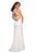 La Femme - Double Cross-Strapped High Slit Gown 27082 In White