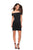 La Femme - 27087 Off-Shoulder Jersey Sheath Dress in Black