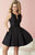 Tiffany Homecoming - Sleeveless Beaded V-neck Silky Mikado A-line Dress 27091 In Black