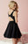 Tiffany Homecoming - Sleeveless Beaded V-neck Silky Mikado A-line Dress 27091 In Black