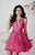 Tiffany Homecoming - Sleeveless Beaded V-neck Silky Mikado A-line Dress 27091 In Pink