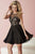 Tiffany Homecoming - Illusion Bateau Neckline Sequined Lace Short Dress 27102 in Black and Neutral