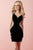 Tiffany Homecoming - Embellished Cap Sleeve and Side Panel Cocktail Dress 27110 In Black
