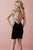 Tiffany Homecoming - Embellished Cap Sleeve and Side Panel Cocktail Dress 27110 In Black
