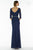 Alyce Paris - Fitted Embellished Waist Evening Dress In Navy