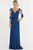 Alyce Paris - 27127 Lace V-neck A-line Dress in Blue Coral