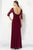 Alyce Paris - 27128 Quarter Sleeve Twist Front Sheath Gown in Red
