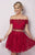 Tiffany Homecoming - Two Piece Off-Shoulder Short Dress 27129 In Red