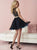 Tiffany Homecoming - Embellished Lace Applique Two-Piece A-line Cocktail Dress 27134 In Black and Multi-Color