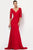 Alyce Paris - Quarter Sleeve Lace Trumpet Gown in Red