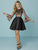 Tiffany Homecoming - 27145 Multi-Colored Embroidered A-line Dress In Black and Multi-Color