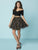Tiffany Homecoming - 27166 Two-Piece Off-Shoulder Polka Dot Party Dress In Black and Multi-Color
