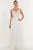Alyce Paris Cascading Paneled Beaded Chiffon Gown In White