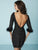 Tiffany Homecoming - 27174 Quarter-Length Sleeves Lace Cocktail Dress In Black