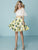 Tiffany Homecoming - 27188 Off-Shoulder Two-Piece Print Short Dress In White and Yellow