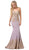 Dancing Queen - 2718 Gilded Plunging Sweetheart Trumpet Gown In Pink
