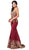Dancing Queen - 2718 Gilded Plunging Sweetheart Trumpet Gown In Red