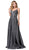 Dancing Queen - 2720 Sleeveless V-neck A-line Gown In Silver