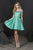Tiffany Homecoming - Beaded Off-Shoulder Satin A-line Dress 27205 In Green