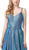 Dancing Queen - 2720 Sleeveless V-neck A-line Gown In Blue
