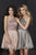 Tiffany Homecoming - 27214 Halter Strap Jeweled Organza A-Line Dress In Pink and Gray