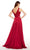 Alyce Paris - 27233 Iridescent Sleeveless Bateau Lace Chiffon Gown in Red