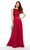 Alyce Paris - 27233 Iridescent Sleeveless Bateau Lace Chiffon Gown in Red