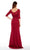 Alyce Paris - 27234 Quarter Sleeves Lace Chiffon A-line Gown in Red
