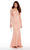 Alyce Paris - 27241 Scalloped Lace Fitted V-Neck Dress In Pink