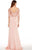 Alyce Paris - 27242 Quarter Sleeve Beaded Lace Wrap Gown In Pink