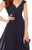Alyce Paris - 27246 Embroidered V-neck Chiffon A-line Dress in Blue