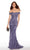 Alyce Paris - 27249 Lace V-neck Chiffon A-line Dress In Purple