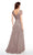 Alyce Paris - 27250 Ruched Surplice V-Neck Chiffon Evening Gown in Gray